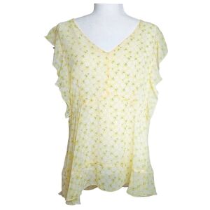 Melissa Paige Light Yellow Floral Blouse